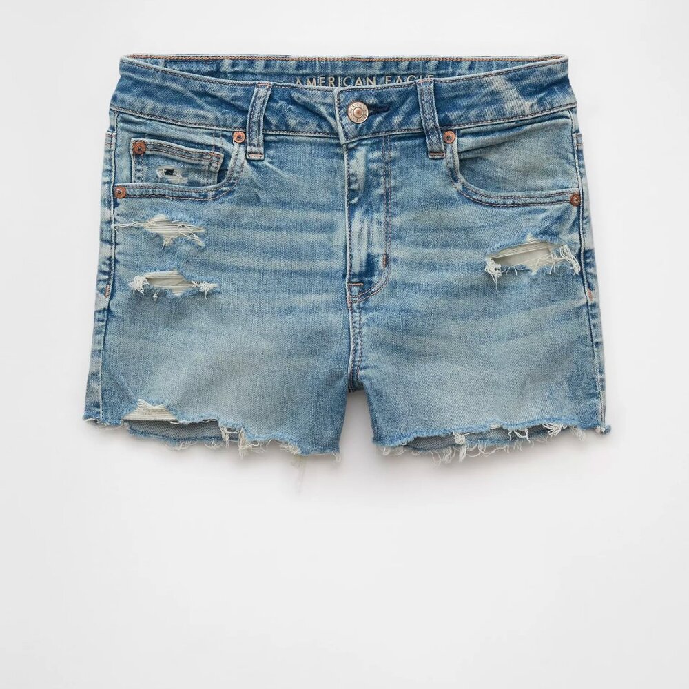 American Eagle Next Level Ripped High-Waisted Denim Short Short - Size 2